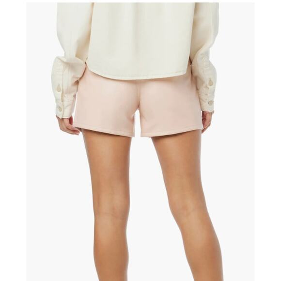 Hudson Jeans Blush Pink Front Yoke Vegan Leather Pleated Shorts NEW Size 27 - Picture 2 of 10